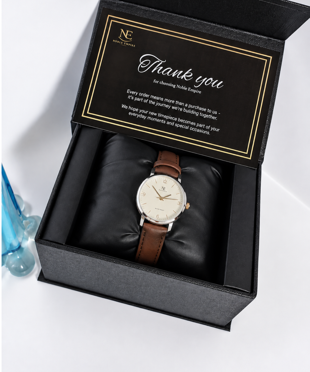 DL Women Brown Leather Strap Watch