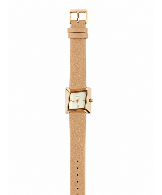 Square Dial Leather Strap Watch