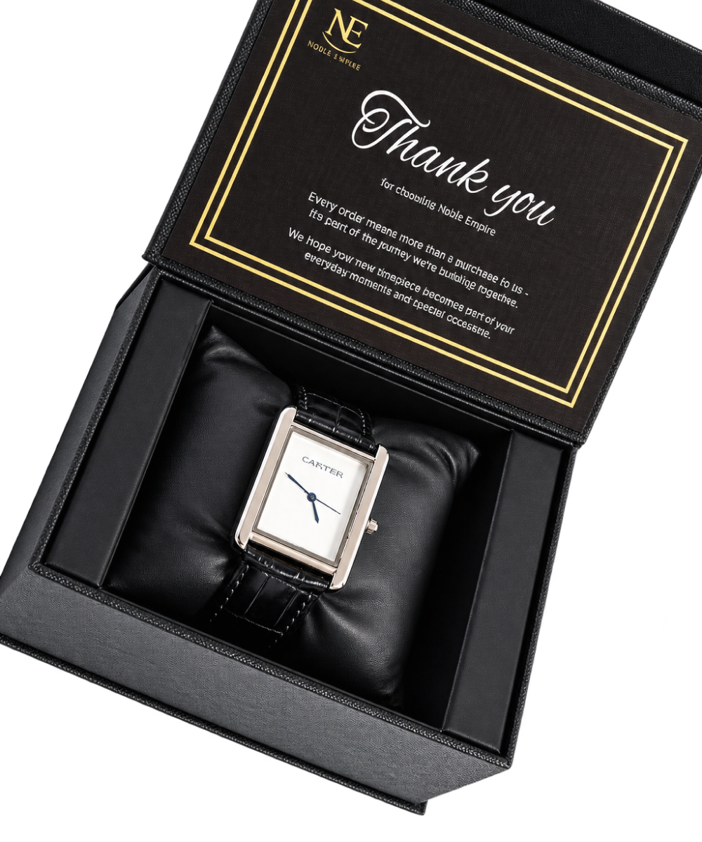 Cartier Black Leather Strap Watch