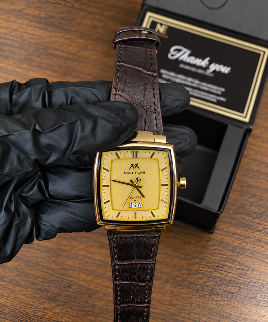 Gold Square Dial Men’s Watch