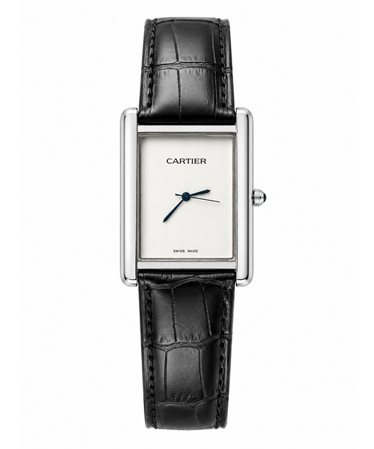 Cartier Black Leather Strap Watch