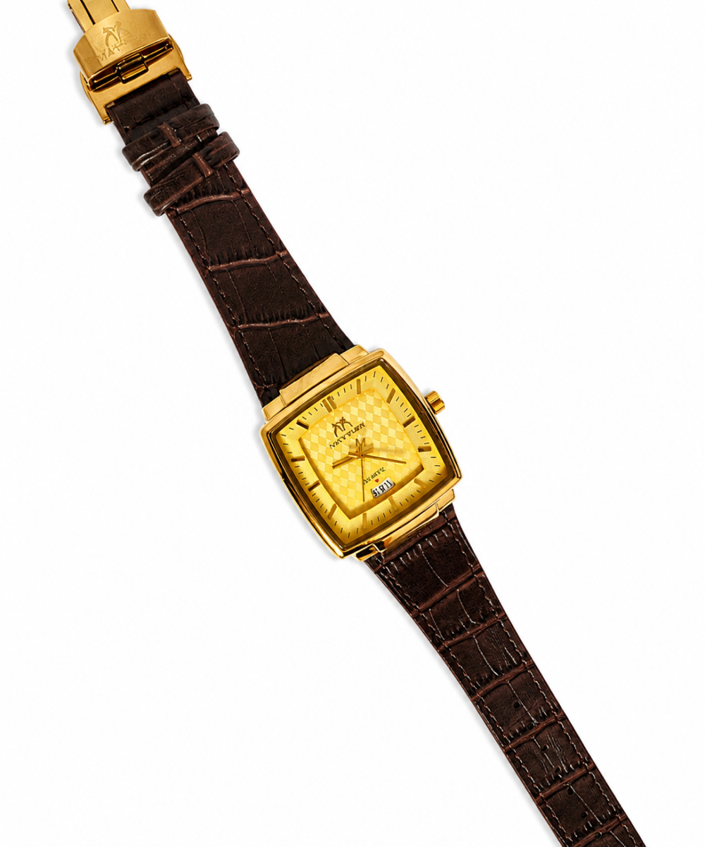 Classic Gold Square Dial Men’s Watch