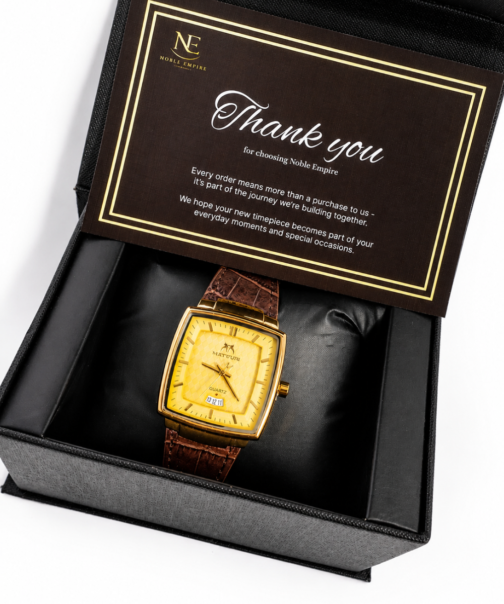 Classic Gold Square Dial Men’s Watch