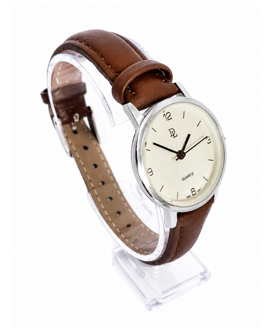 DL Women Brown Leather Strap Watch