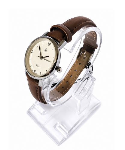 DL Women Brown Leather Strap Watch