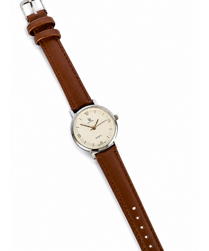 DL Women Brown Leather Strap Watch