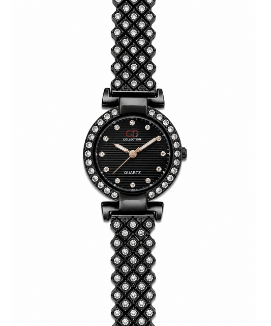 Elegant Women's Black Chain Watch