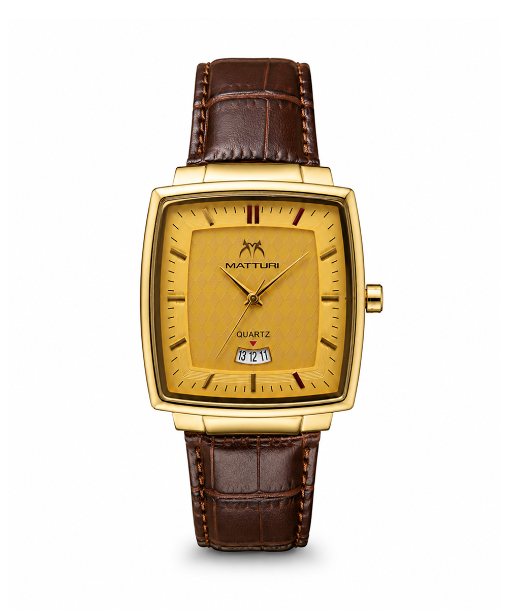 Classic Gold Square Dial Men’s Watch