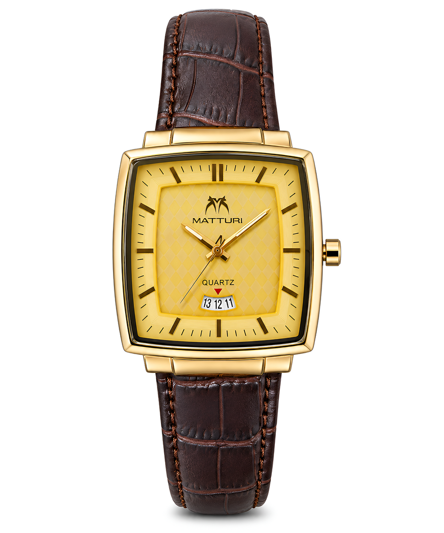 Gold Square Dial Men’s Watch