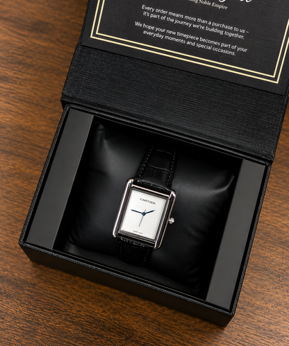 Cartier Black Leather Strap Watch