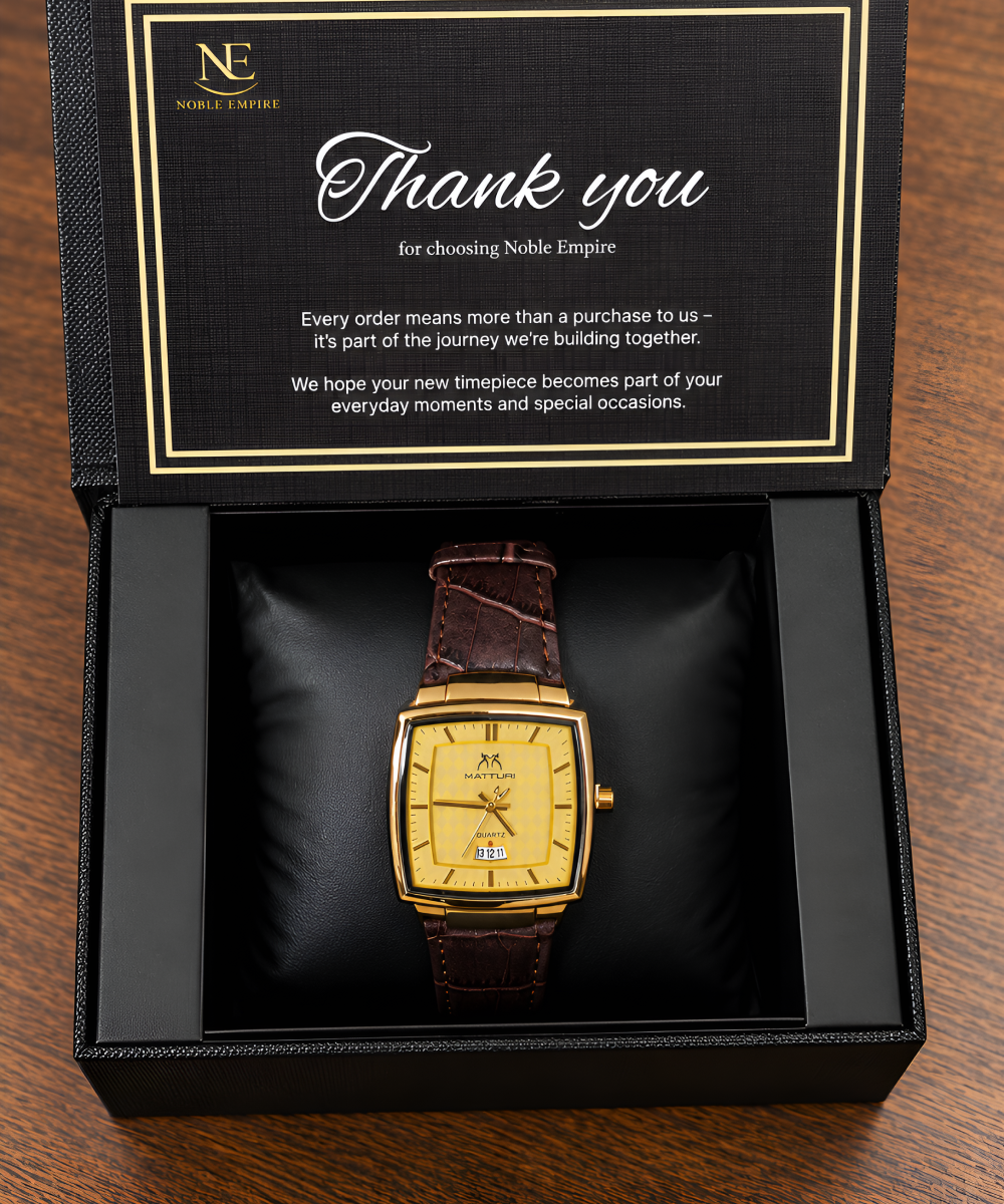 Gold Square Dial Men’s Watch
