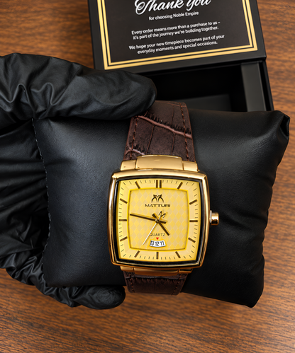Gold Square Dial Men’s Watch